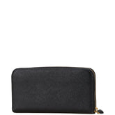 プラダ リボン ラウンドファスナー 長財布 1ML506 ブラック サフィアーノ レディース PRADA 【中古】